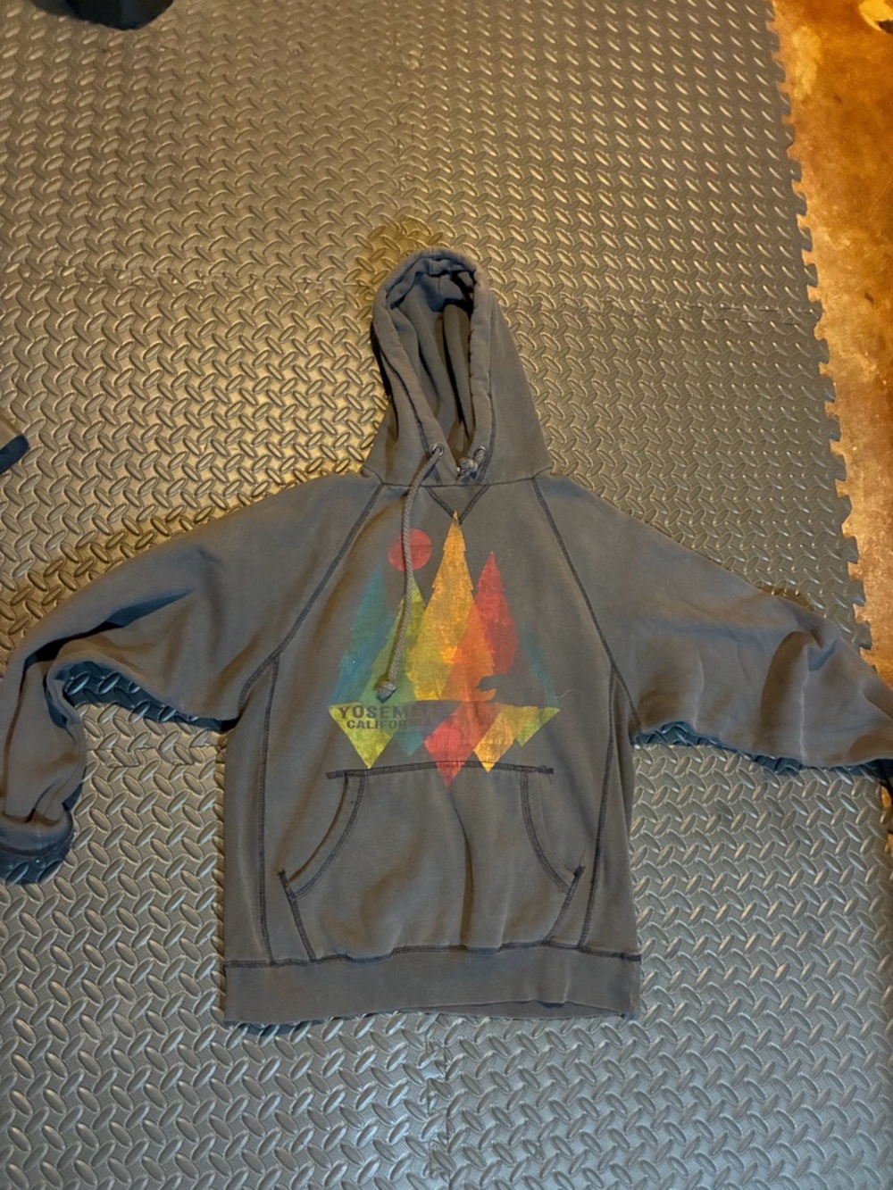 Yosemite Graphic Hoodie - vintage Slate Gray Pullover Sweatshirt
